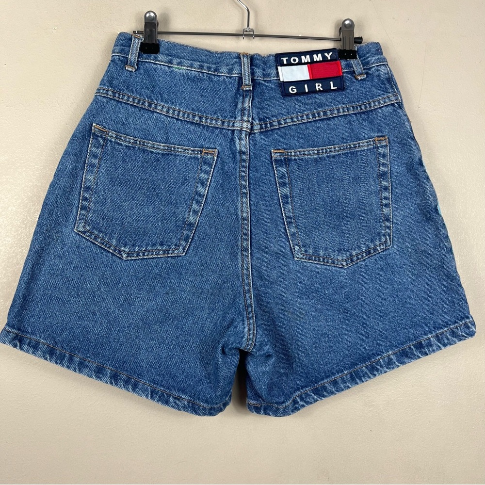 Vintage Tommy Girl 90’s High Waist Mom Jean Shorts w/ Side Stripes